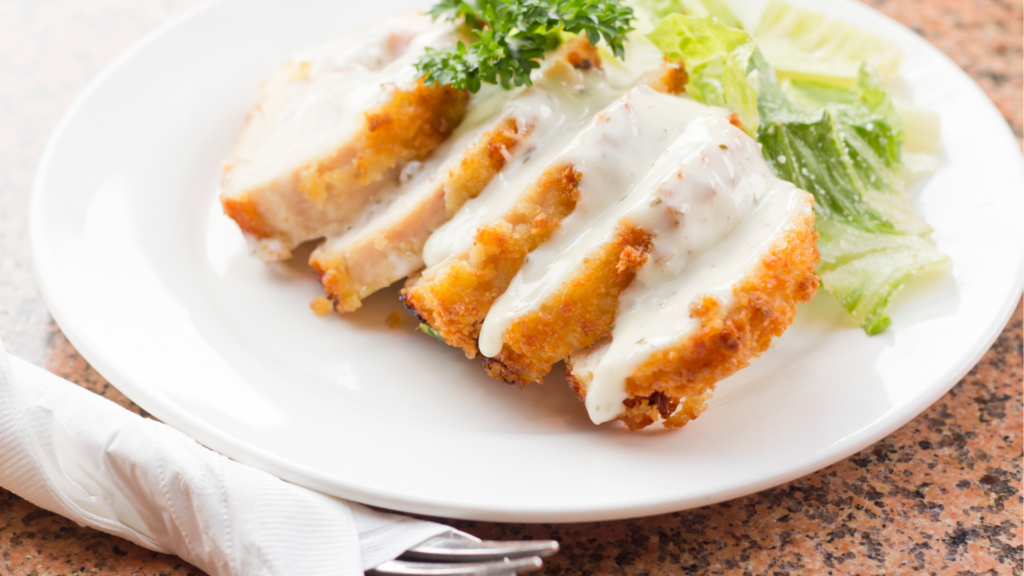 Chicken Cordon Bleu Meatloaf with Creamy Mushroom Sauce