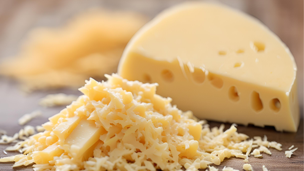 a cheese and a piece of cheese
